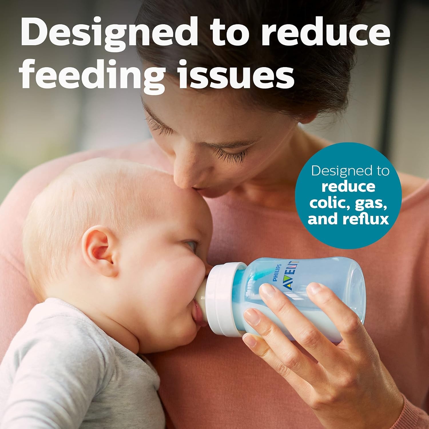 image:imageBundle of Philips Avent AntiColic Baby Bottle with AirFree Vent 9oz 4pk Clear SCY70304 Philips Avent Soothie 03 Months Orthodontic Baby Pacifiers BPAFree Green 4 Pack Model SCF19041Blue