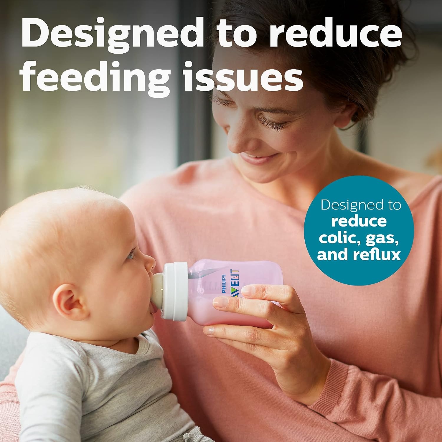 image:imageBundle of Philips Avent AntiColic Baby Bottle with AirFree Vent 9oz 4pk Clear SCY70304 Philips Avent Soothie 03 Months Orthodontic Baby Pacifiers BPAFree Green 4 Pack Model SCF19041Pink