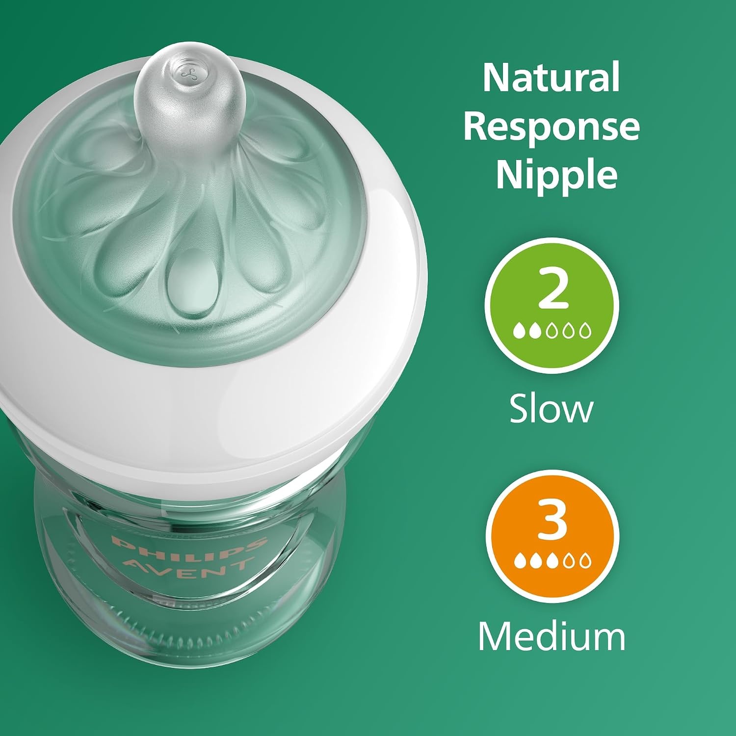 image:imagePhilips Avent Glass Natural Bottle with Natural Response Nipple Baby Gift Set SCD858014 and 8 Ounce