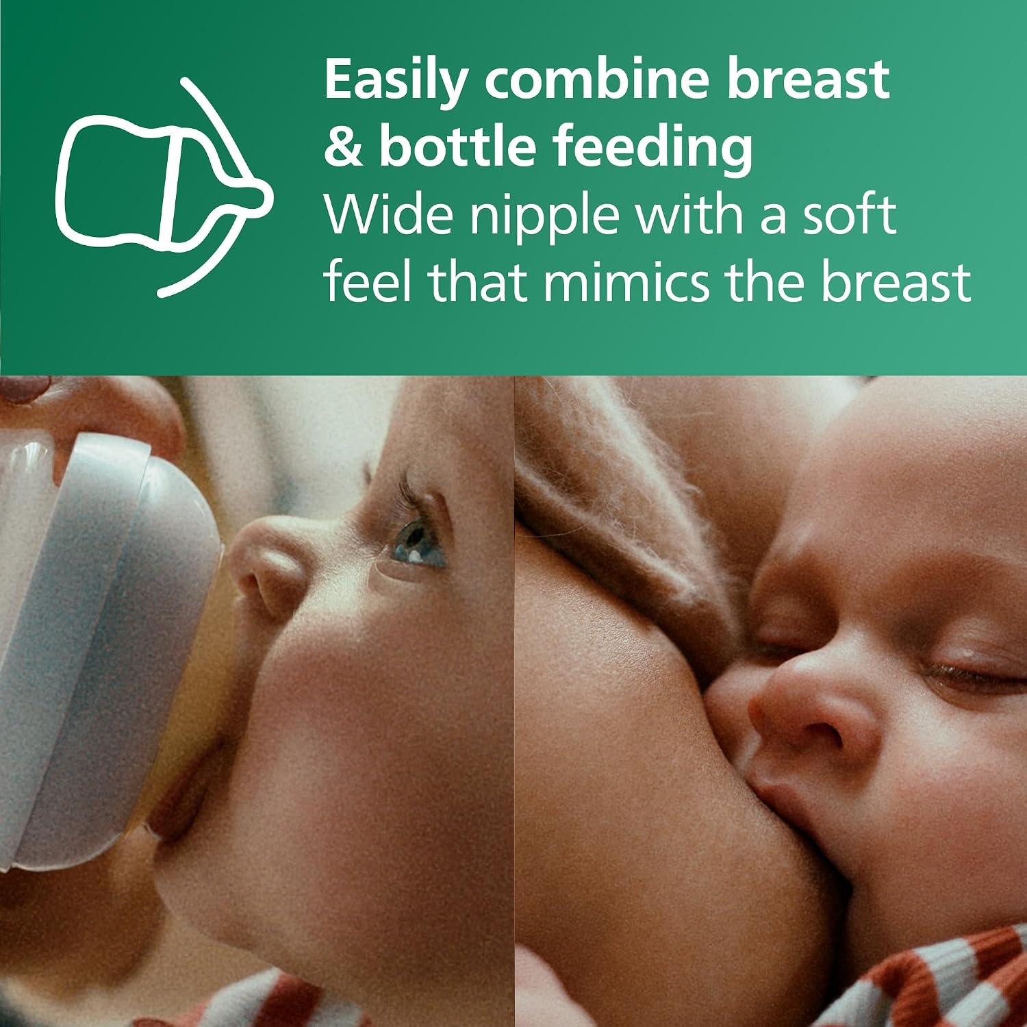 image:imagePhilips Avent Glass Natural Bottle with Natural Response Nipple Baby Gift Set SCD858014 and 8 Ounce