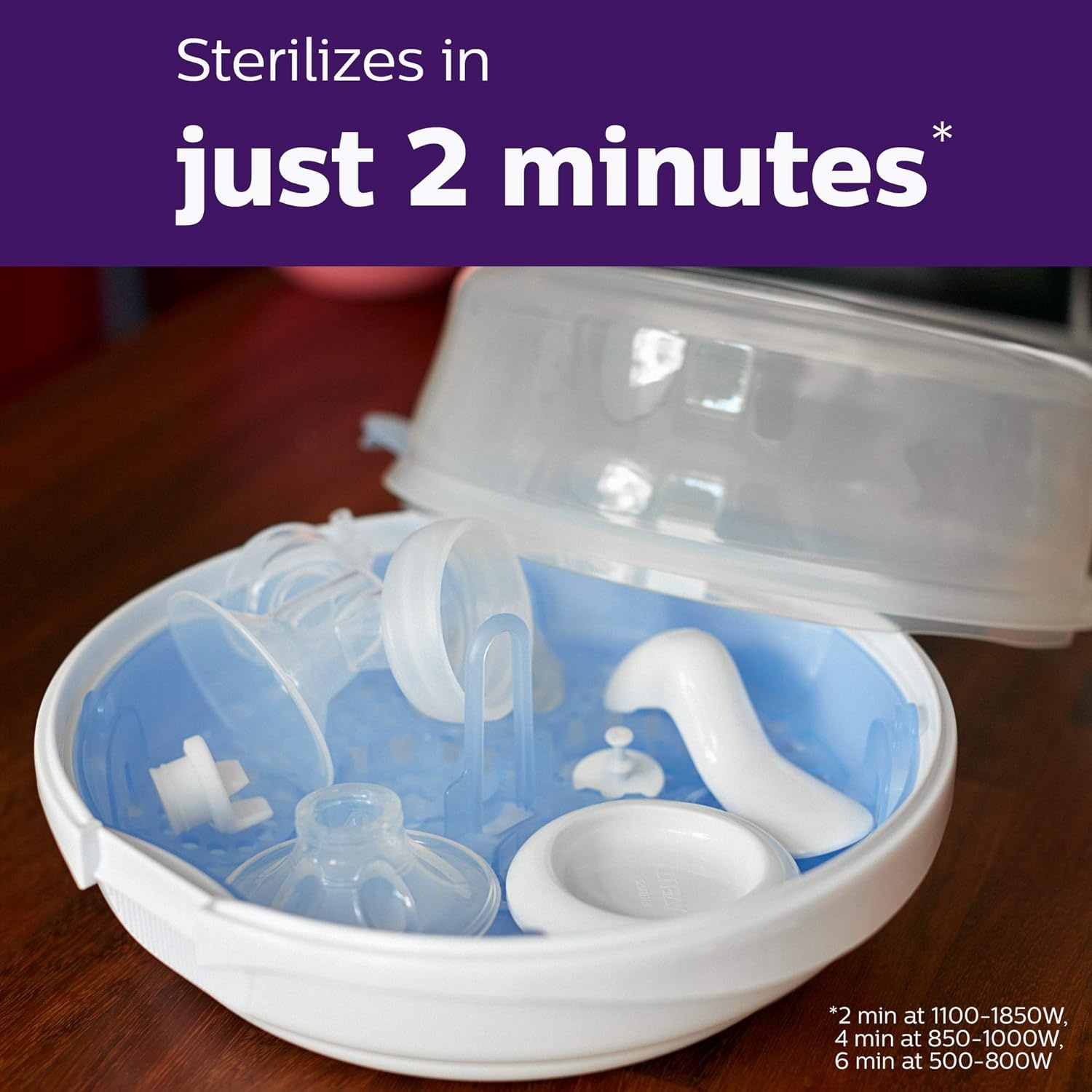 image:imagePhilips Avent Microwave Steam Baby Bottle Sterilizer 4Bottle Capacity4 Count Pack of 1