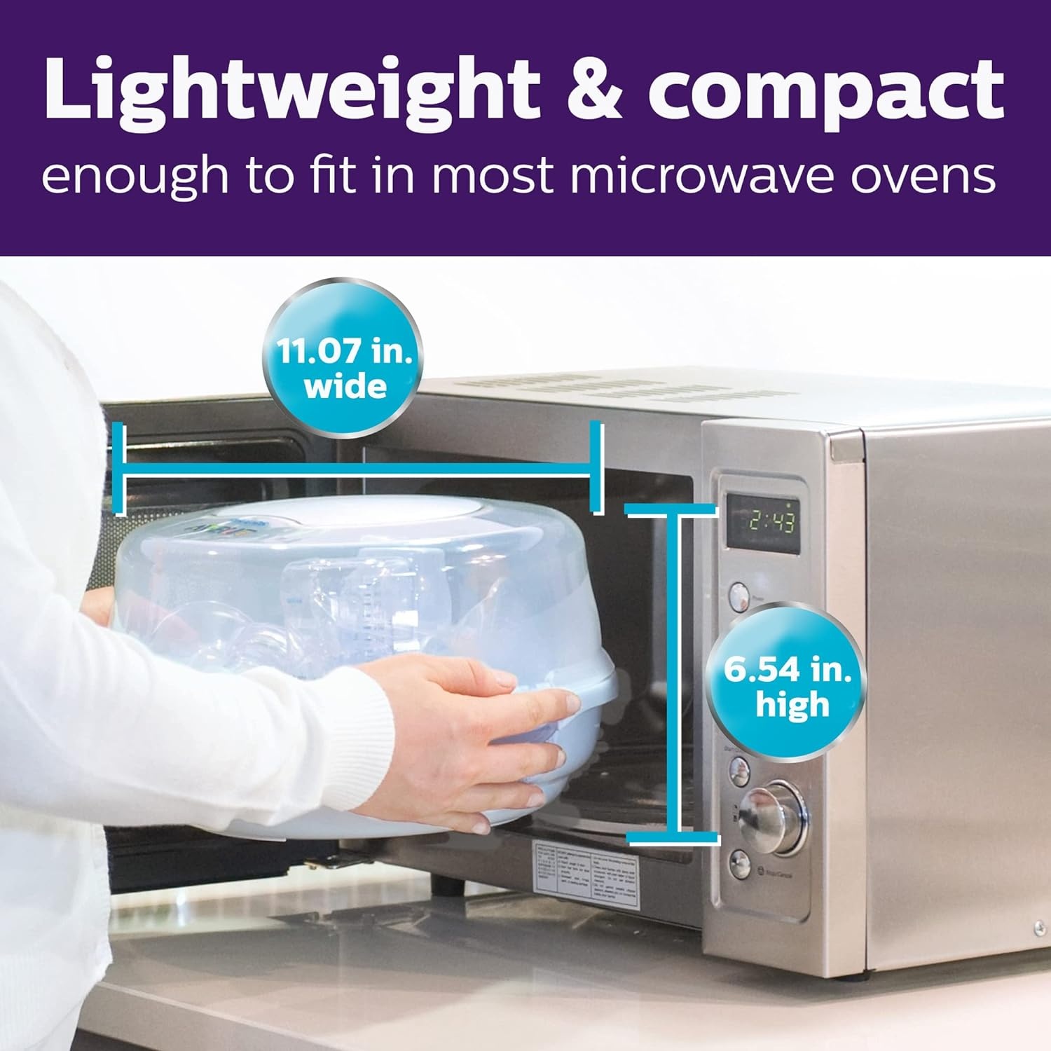 image:imagePhilips Avent Microwave Steam Baby Bottle Sterilizer 4Bottle Capacity4 Count Pack of 1