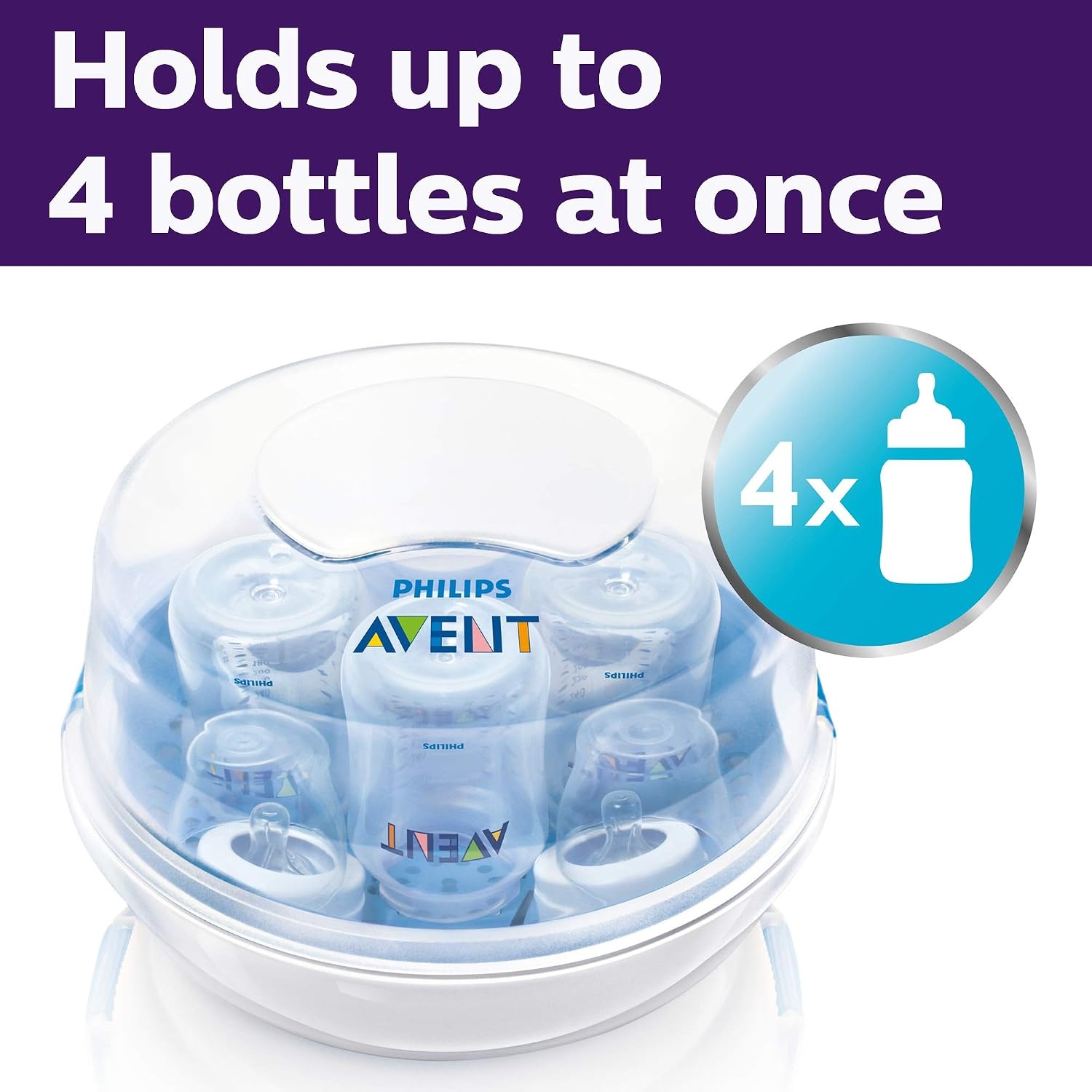 image:imagePhilips Avent Microwave Steam Baby Bottle Sterilizer 4Bottle Capacity4 Count Pack of 1