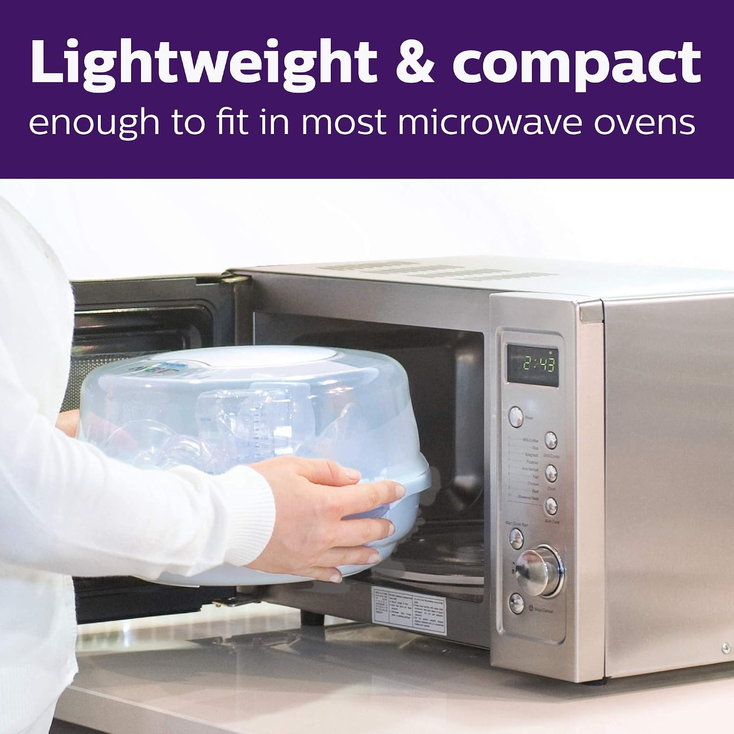 image:imagePhilips Avent Microwave Steam Baby Bottle Sterilizer 4Bottle Capacity4 Count Pack of 1