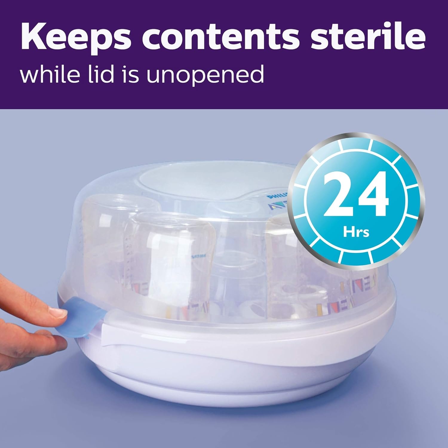 image:imagePhilips Avent Microwave Steam Baby Bottle Sterilizer 4Bottle Capacity4 Count Pack of 1
