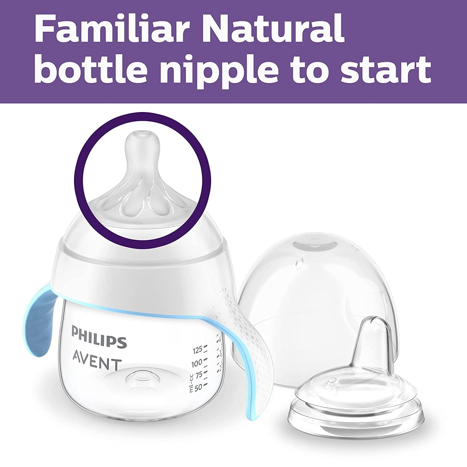 image:imagePhilips Avent Natural Trainer Cup Extra Fast Flow 5 oz BPAFreeClear PinkPurple