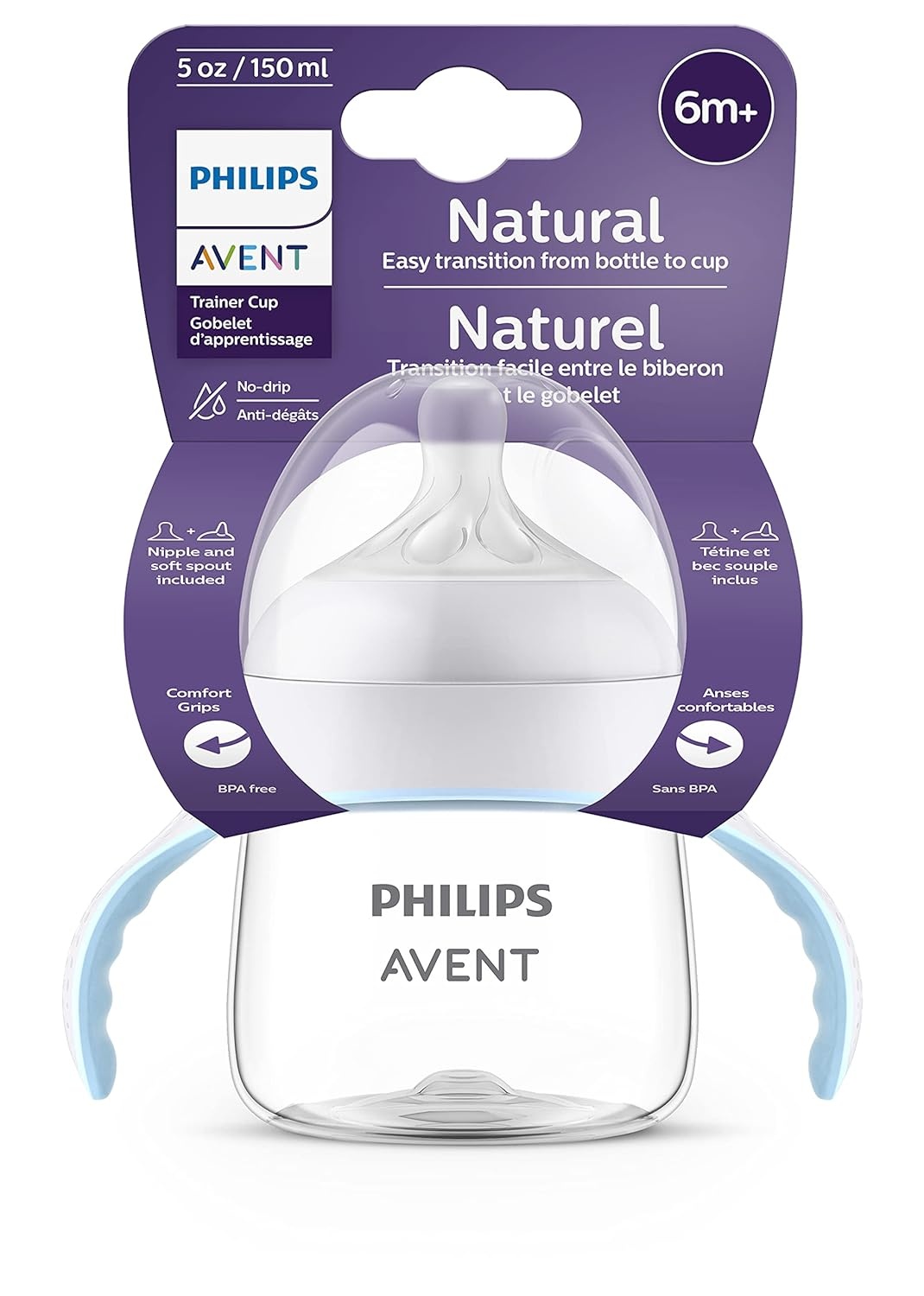 image:imagePhilips Avent Natural Trainer Cup Extra Fast Flow 5 oz BPAFreeClear PinkPurple