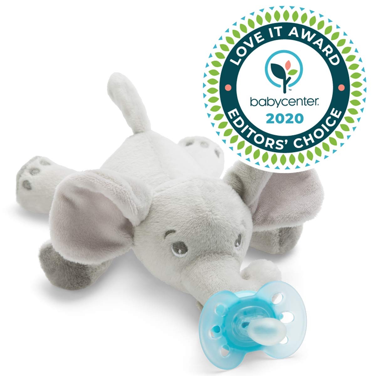 image:imagePhilips Avent Soothie Snuggle Pacifier Holder with Detachable Pacifier 0mElephant