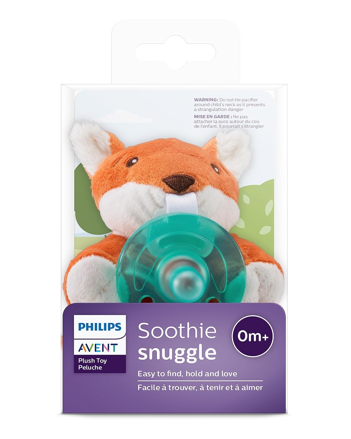 image:imagePhilips Avent Soothie Snuggle Pacifier Holder with Detachable Pacifier 0mFox