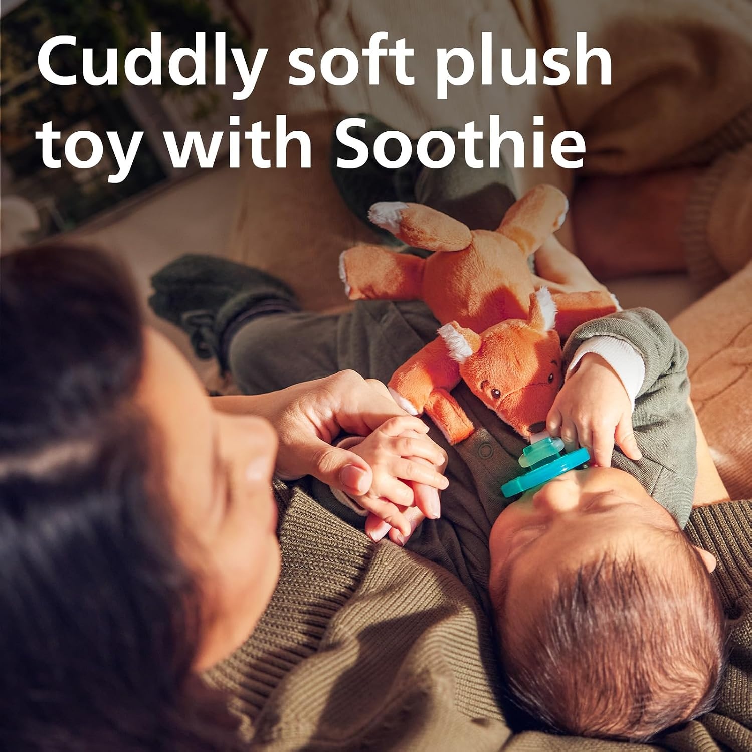 image:imagePhilips Avent Soothie Snuggle Pacifier Holder with Detachable Pacifier 0mFox