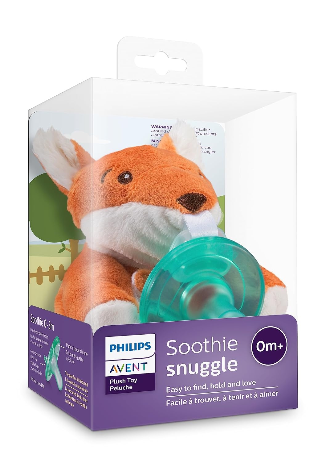 image:imagePhilips Avent Soothie Snuggle Pacifier Holder with Detachable Pacifier 0mFox