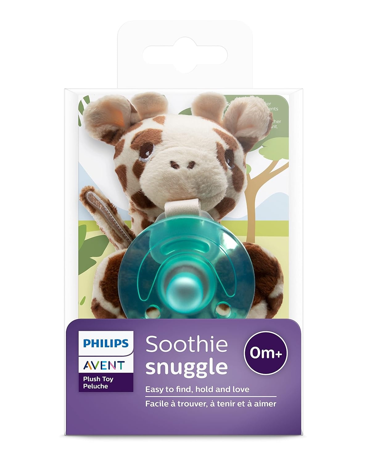 image:imagePhilips Avent Soothie Snuggle Pacifier Holder with Detachable Pacifier 0mGiraffe