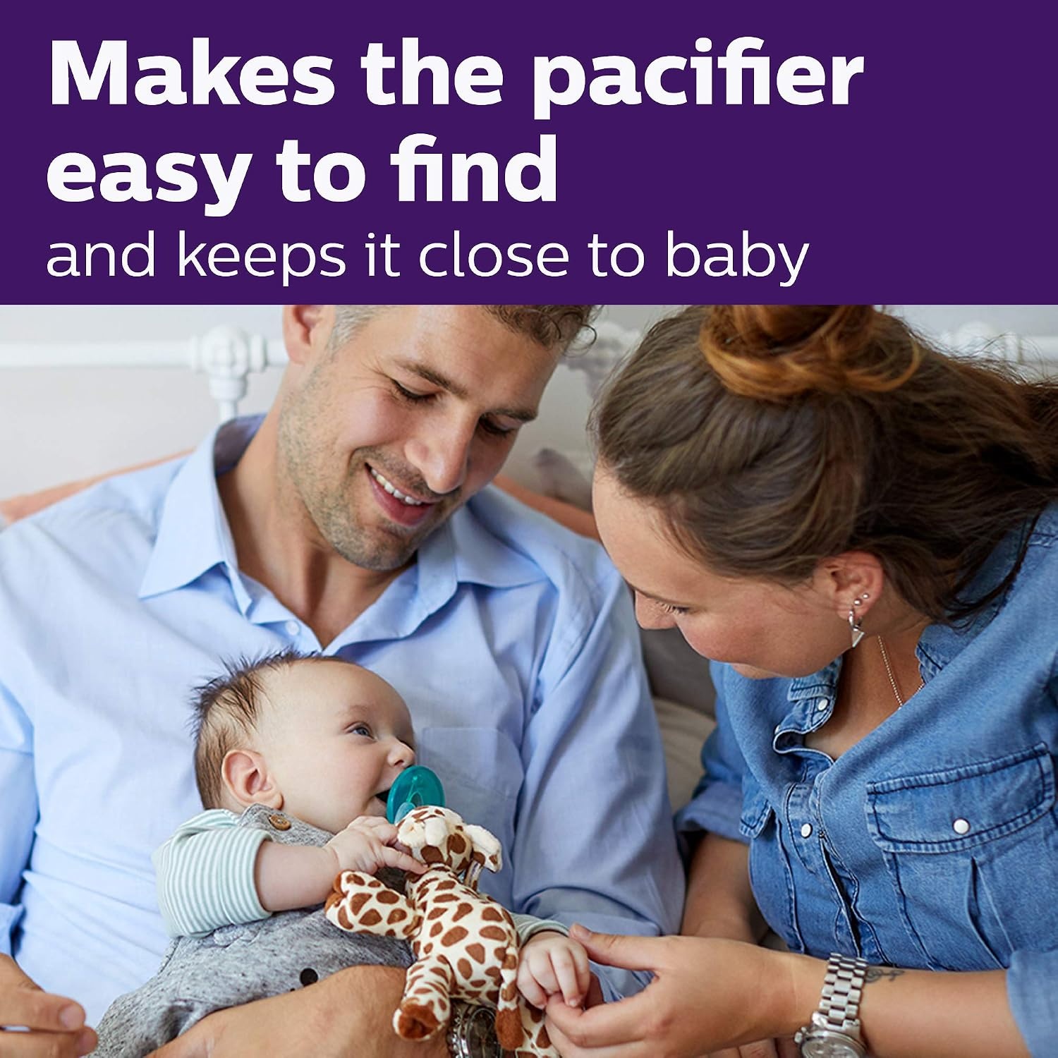 image:imagePhilips Avent Soothie Snuggle Pacifier Holder with Detachable Pacifier 0mGiraffe