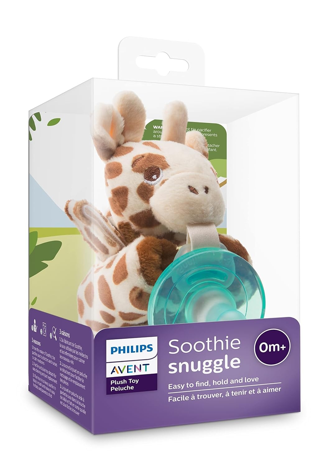 image:imagePhilips Avent Soothie Snuggle Pacifier Holder with Detachable Pacifier 0mGiraffe