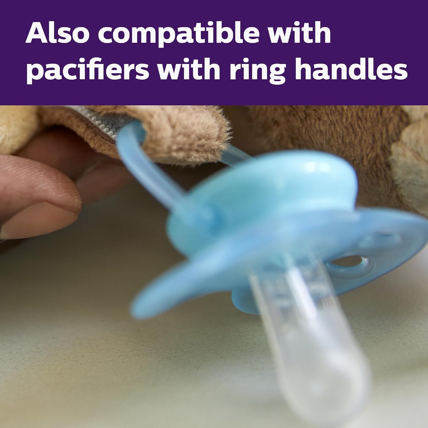 image:imagePhilips Avent Soothie Snuggle Pacifier Holder with Detachable Pacifier 0mGiraffe