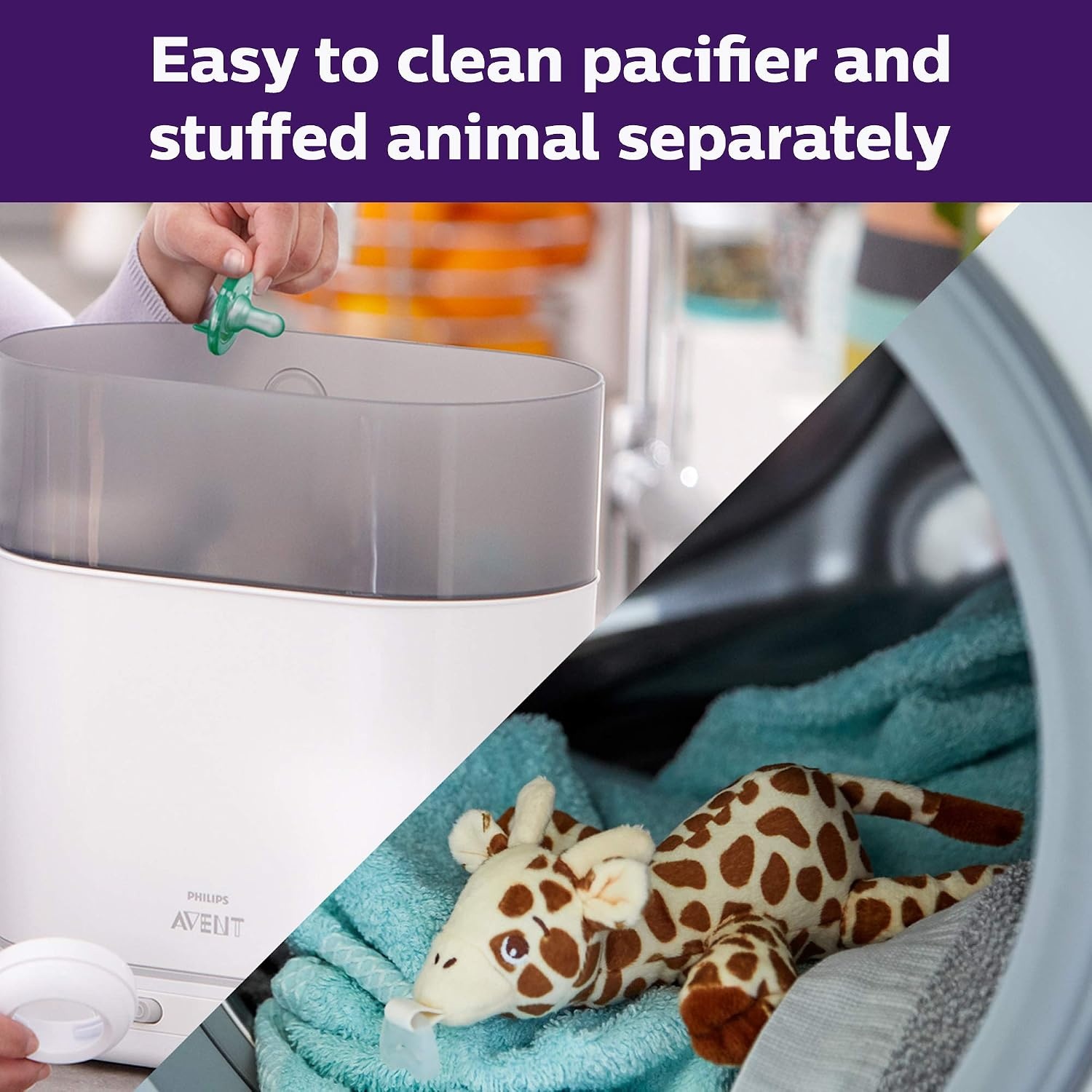 image:imagePhilips Avent Soothie Snuggle Pacifier Holder with Detachable Pacifier 0mMonkey