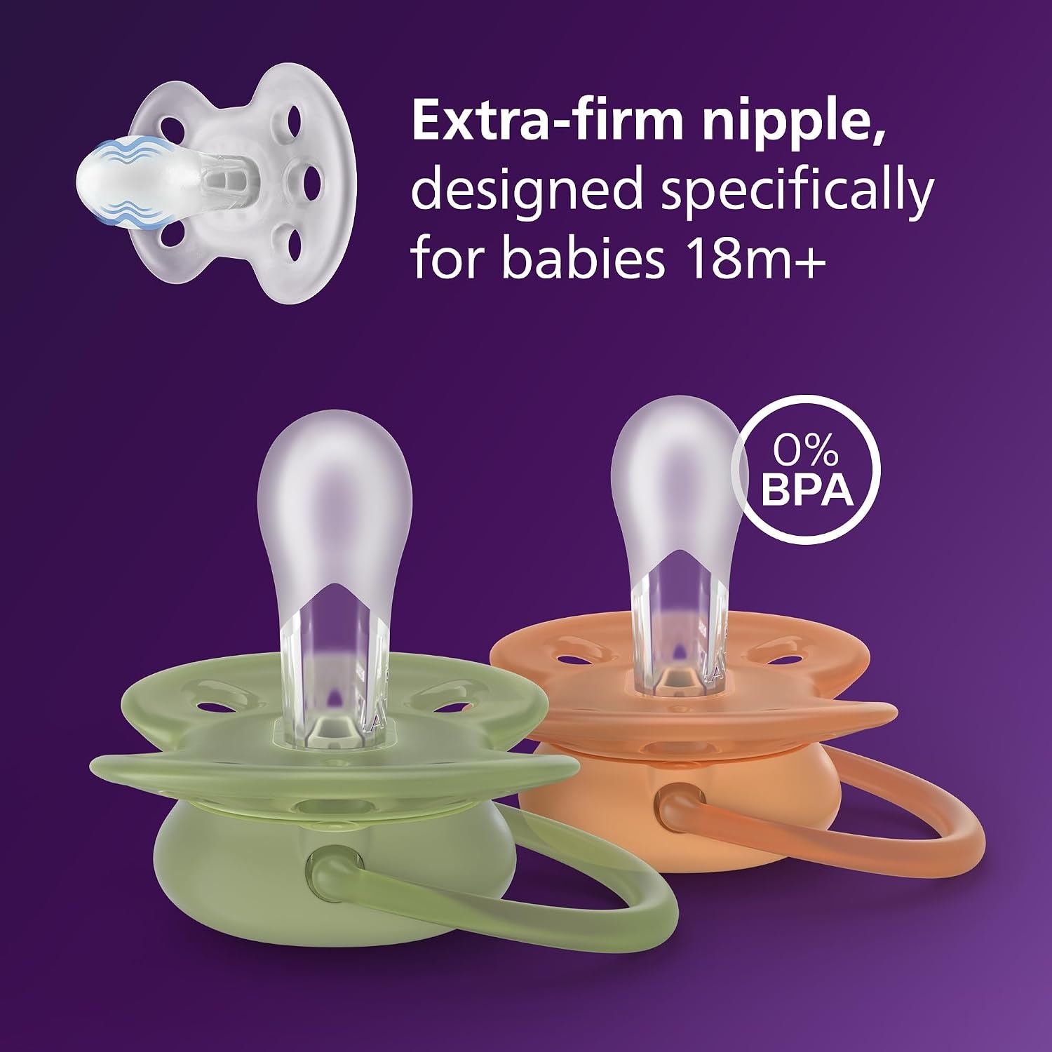 image:imagePhilips Avent Ultra Air Baby Pacifier for 18 Months BPAFree 4Packgreen