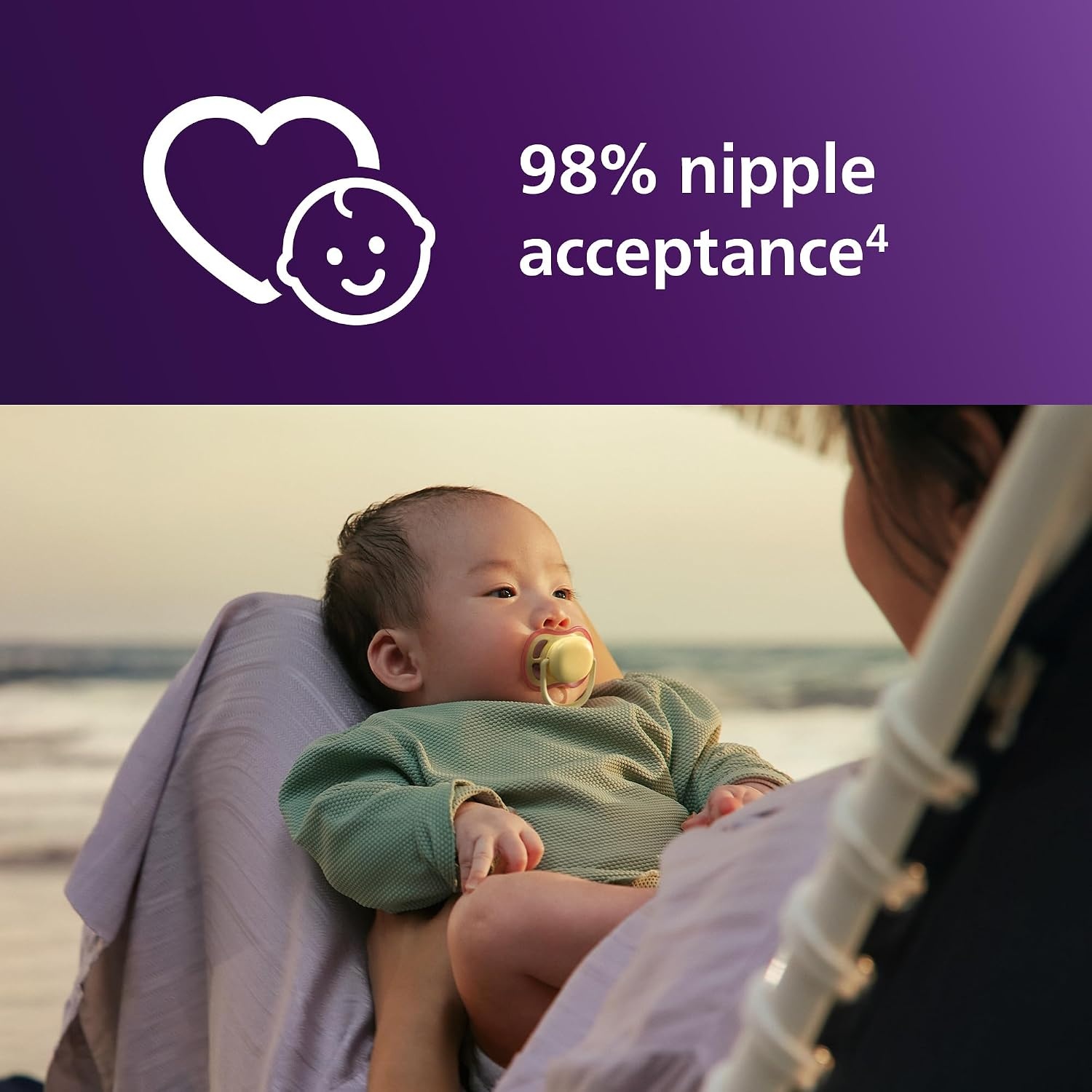 image:imagePhilips Avent Ultra Soft Baby Pacifier 06 Months BPAFree 4PackLilac