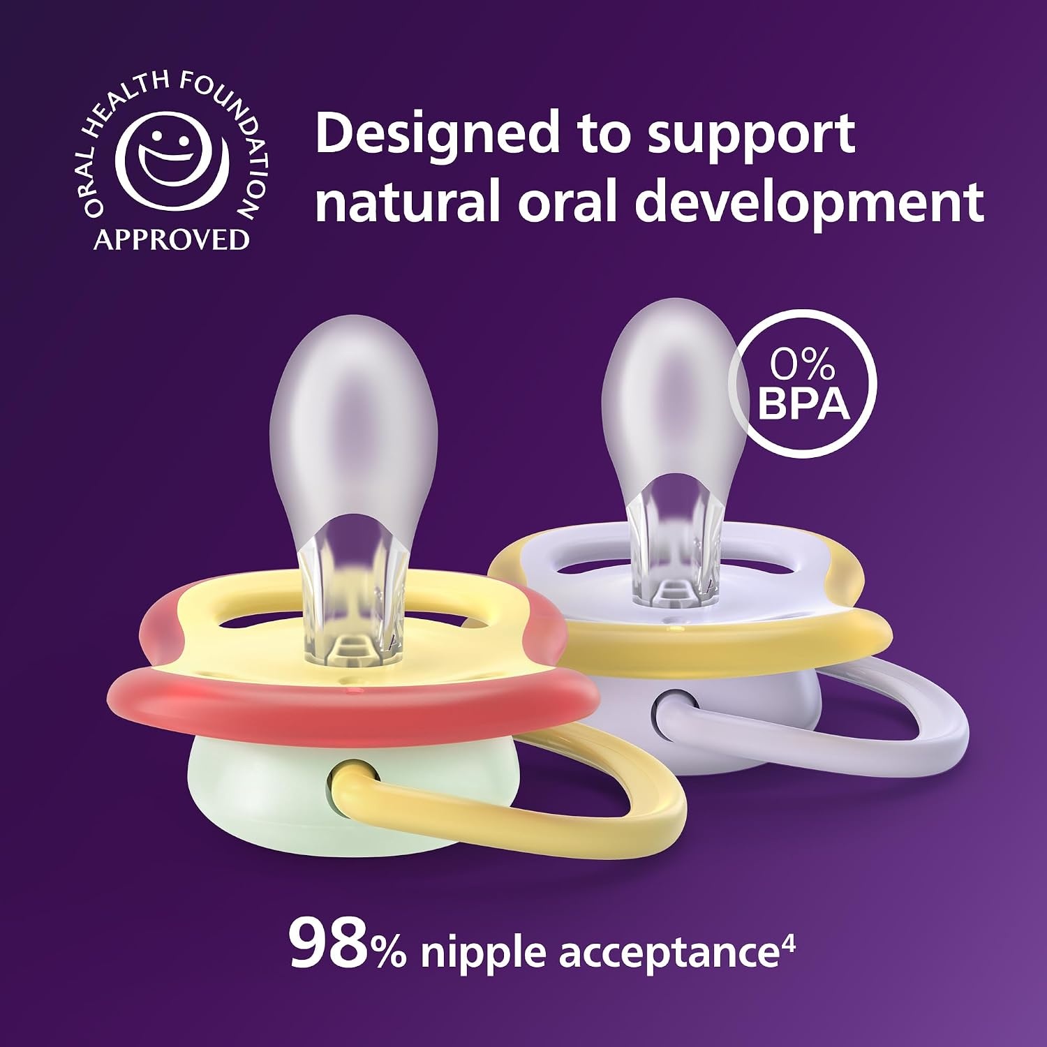 image:imagePhilips Avent Ultra Soft Day amp Night Baby Pacifier 618 Months BPAFreeButterflyCaterpiller