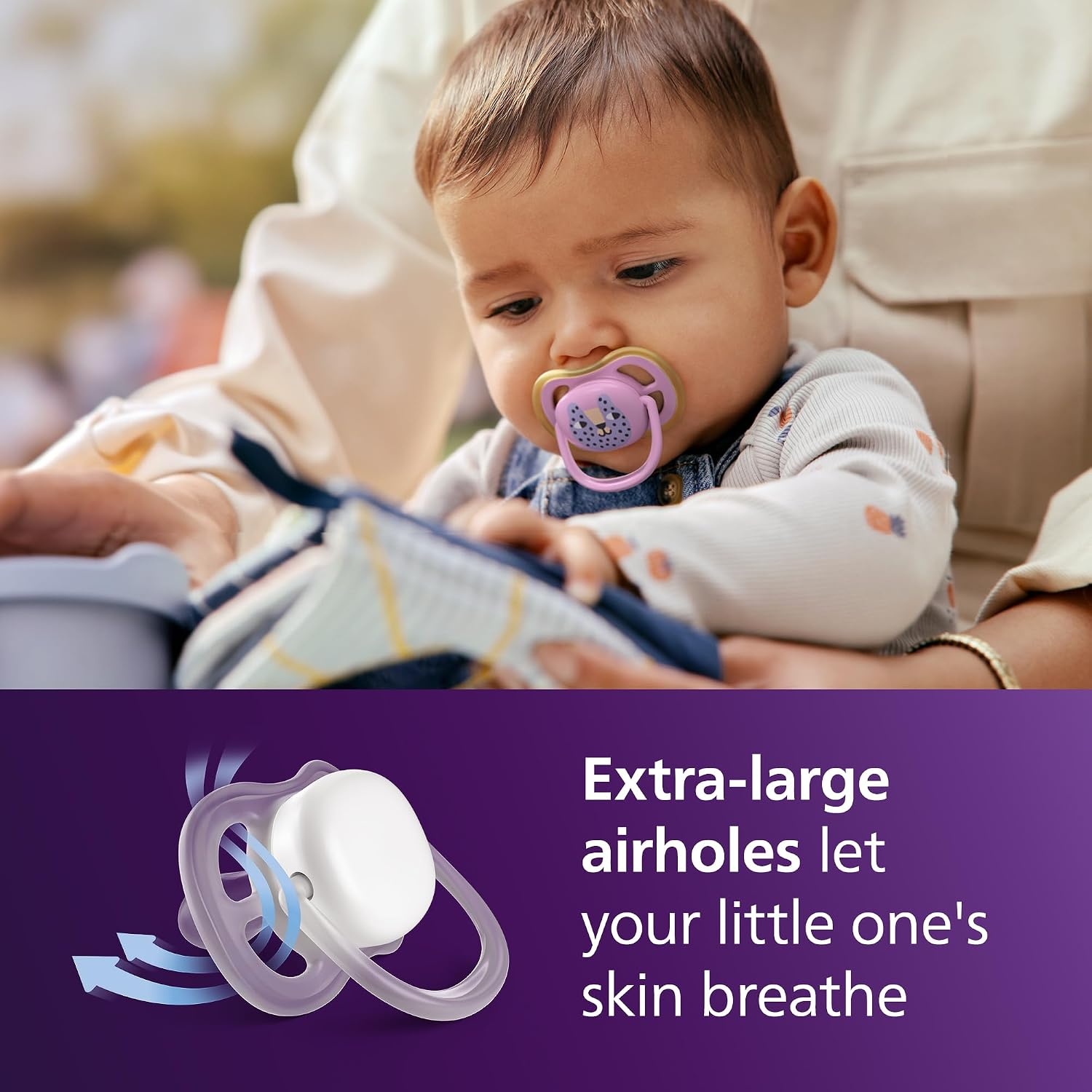 image:imagePhilips Avent Ultra Soft Day amp Night Baby Pacifier 618 Months BPAFreeLeafLeopard