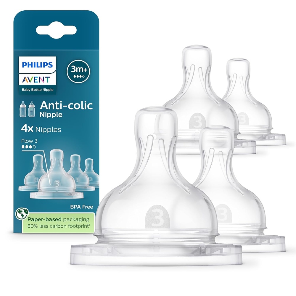 image:imagePhilips Avent AntiColic Baby Bottle Nipples Fast Flow BPAFree 4Pack4 Count Pack of 12