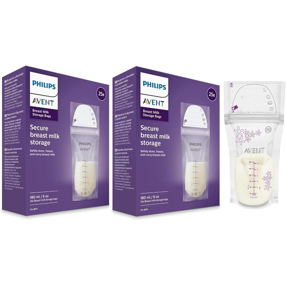 image:imagePhilips Avent Breast Milk Storage Bags 6 oz 50Pack6 Ounce Pack of 50