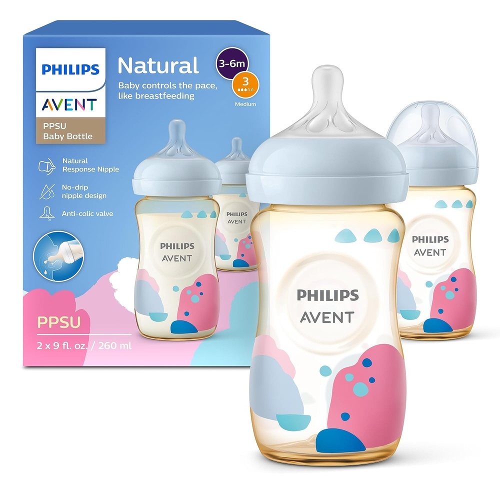 image:imagePhilips Avent Natural PPSU Baby Bottles Medium Flow 9 oz BPAFreeDeco