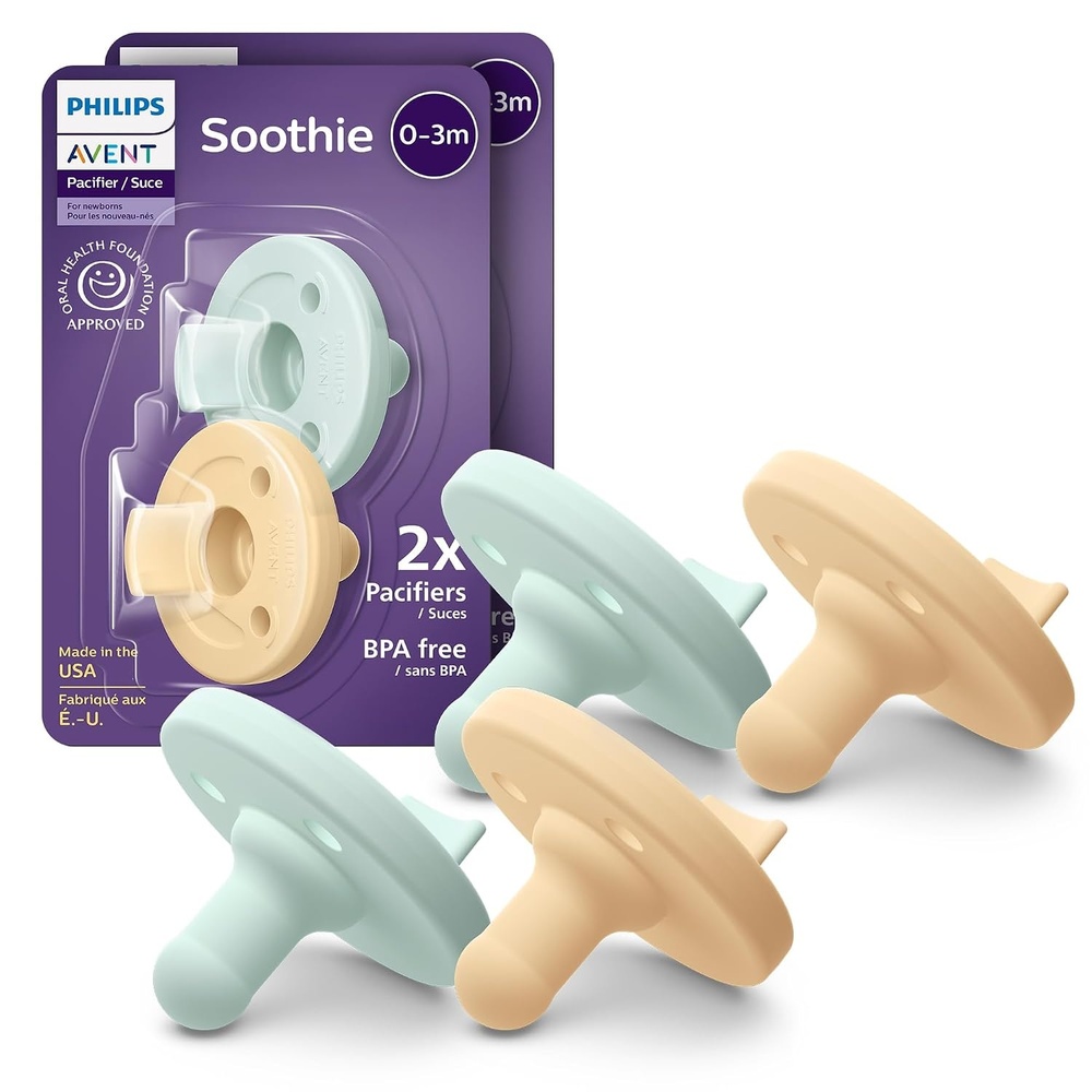 image:imagePhilips Avent Soothie Baby Pacifier for 03 Months BPAFree 4PackYellowCyan