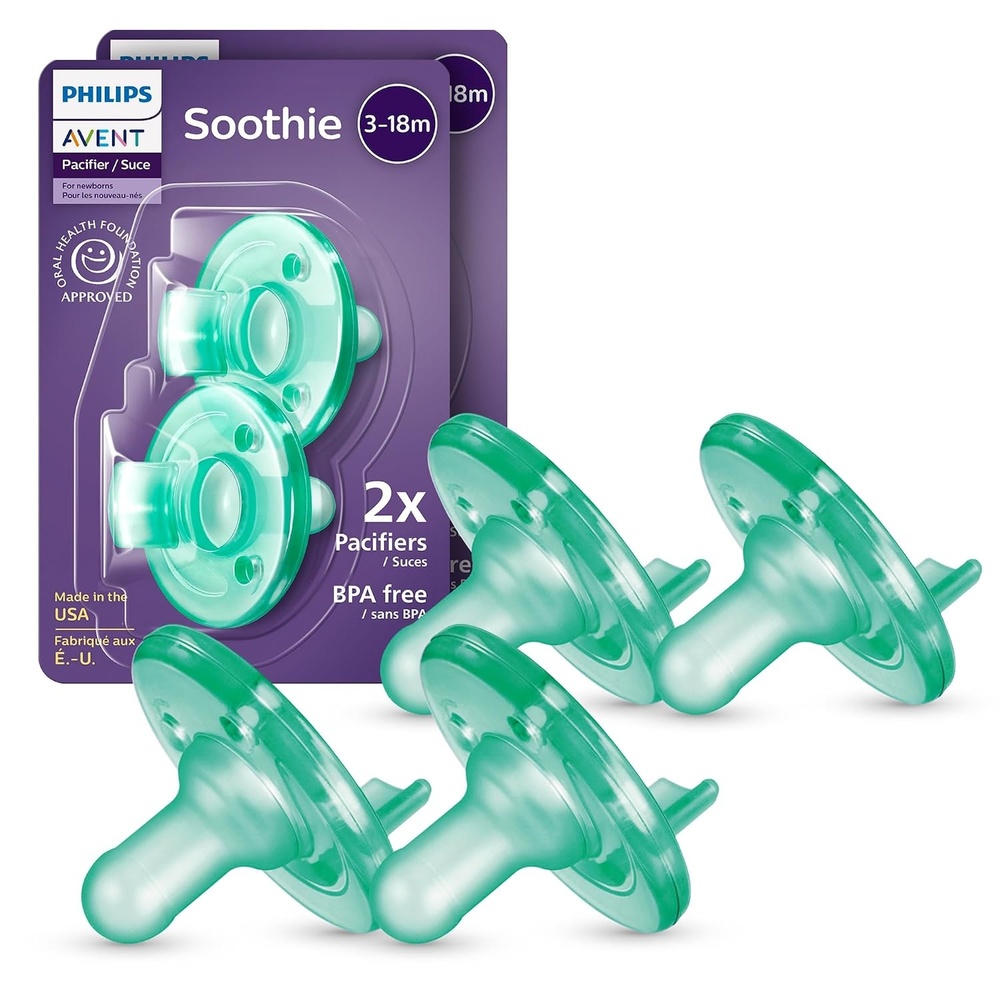 image:imagePhilips Avent Soothie Baby Pacifier for 318 Months BPAFree 4PackGreen