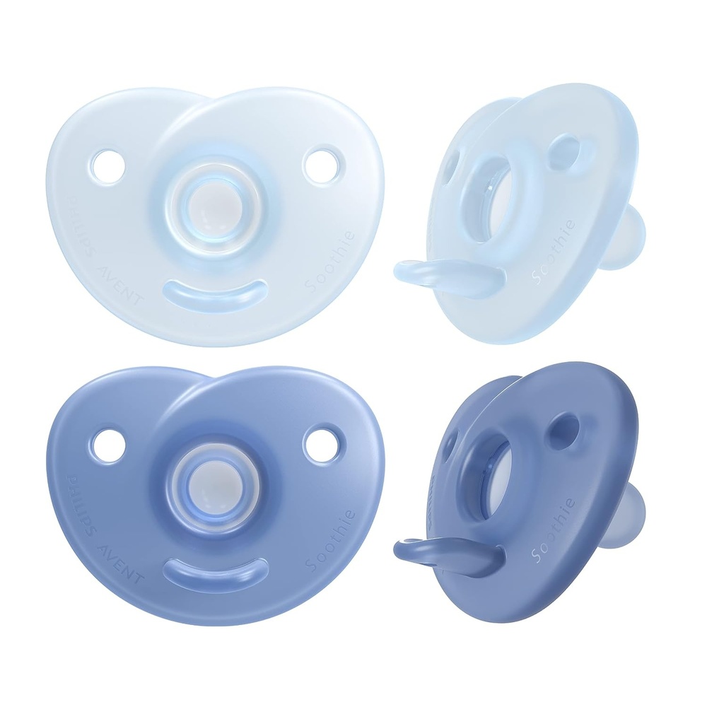 image:imagePhilips Avent Soothie Heart Baby Pacifier for 03 Months BPAFree PinkBlue Light Blue