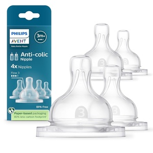 Philips Avent Anti-Colic Baby Bottle Nipples, Fast Flow, BPA-Free, 4-Pack(4 Count (Pack of 12))