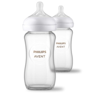Philips Avent Glass Natural Bottle with Natural Response Nipple, Baby Gift Set, SCD858/01(8 Count (Pack of 2))