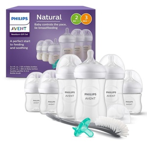 Philips Avent Natural Newborn Gift Set – 6 Bottles, Soothie Pacifier, Brush(1 Count (Pack of 1))