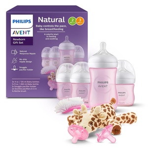 Philips Avent Natural Response Baby Gift Set – 4 Bottles, Soothie Pacifiers(Pink)