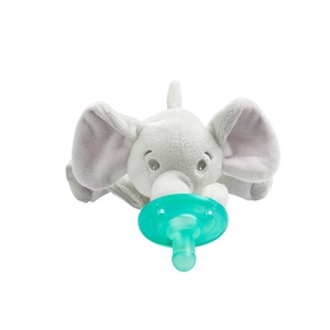 Philips Avent Soothie Snuggle Pacifier Holder with Detachable Pacifier, 0m+(Elephant)
