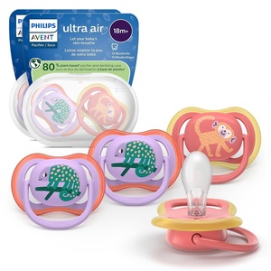 Philips Avent Ultra Air Baby Pacifier for 18 Months+, BPA-Free, 4-Pack(red)