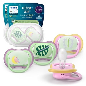 Philips Avent Ultra Soft Day & Night Baby Pacifier, 6-18 Months, BPA-Free(Leaf/Leopard)